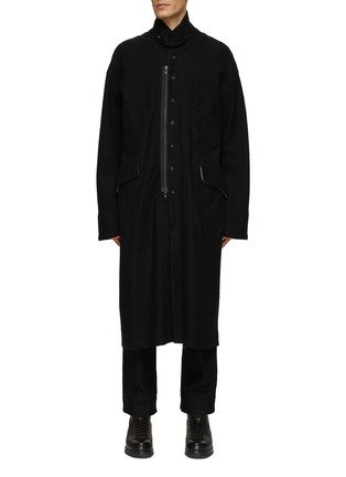 Main View - Click To Enlarge - THE VIRIDI-ANNE - Wool Slanted Pocket Zip Up Coat