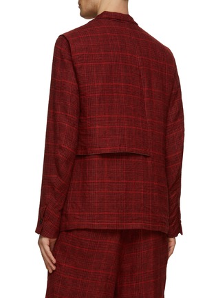 Back View - Click To Enlarge - THE VIRIDI-ANNE - Single Breasted Notch Lapel Checkered Blazer