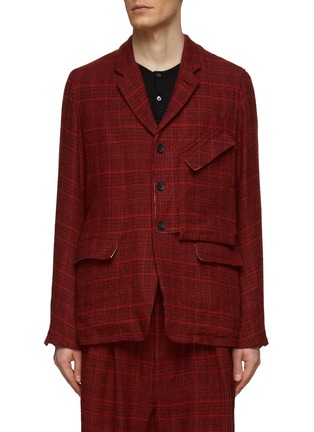 Main View - Click To Enlarge - THE VIRIDI-ANNE - Single Breasted Notch Lapel Checkered Blazer