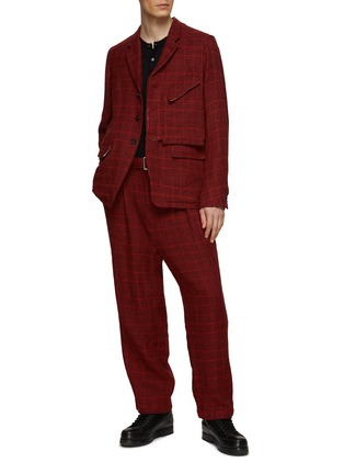 Figure View - Click To Enlarge - THE VIRIDI-ANNE - Single Breasted Notch Lapel Checkered Blazer