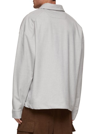 Back View - Click To Enlarge - THE FRANKIE SHOP - Dennis Toggle Hem Oversized Long Sleeve Polo Shirt