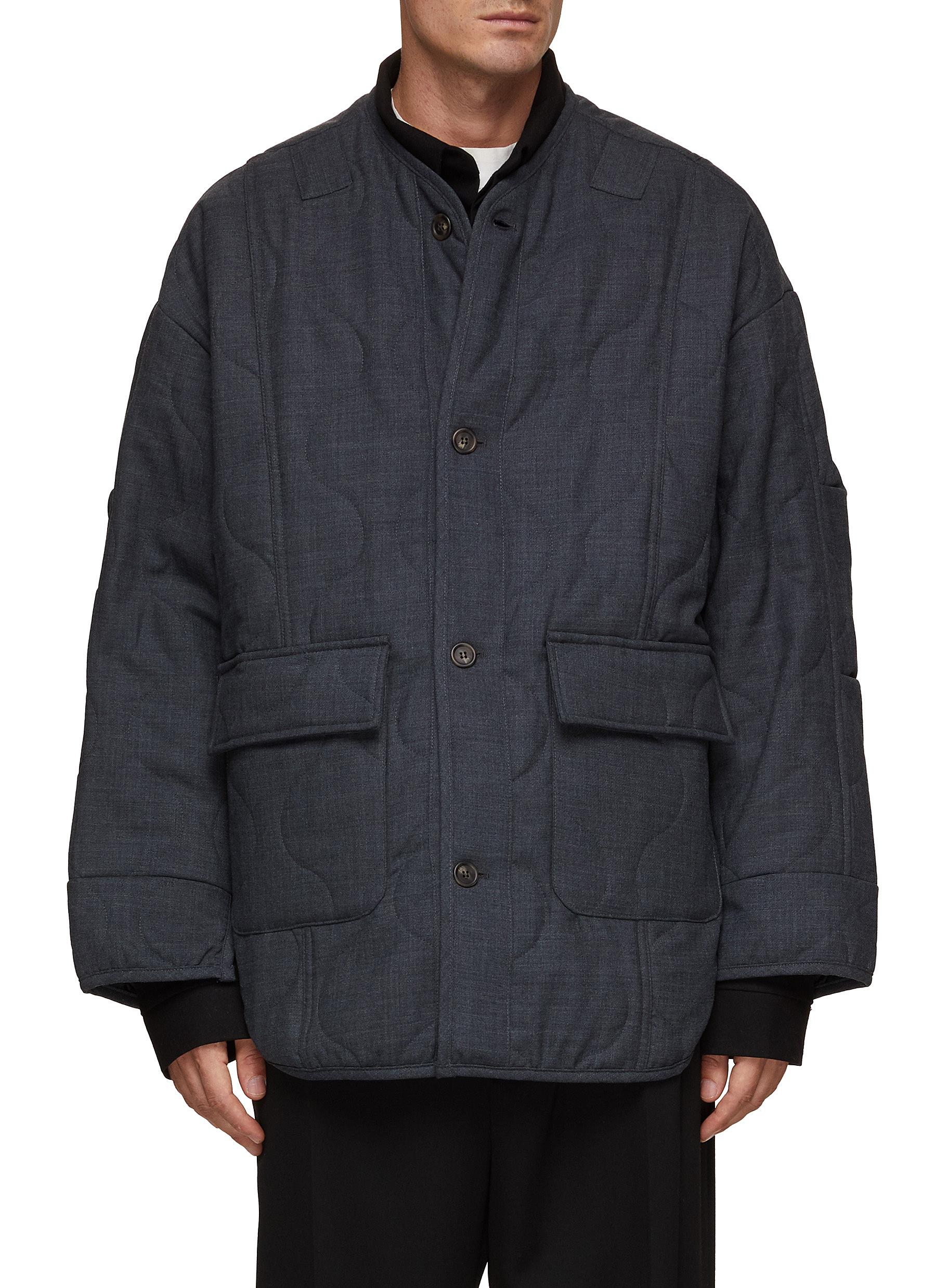 Collarless jacket mens hot sale