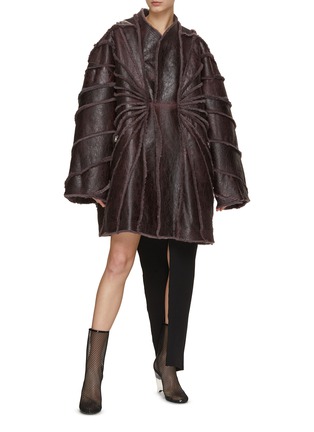 Figure View - Click To Enlarge - RICK OWENS  - Oversized Shearling Coat