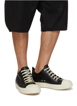 Figure View - Click To Enlarge - RICK OWENS  - Low Leather Sneakers