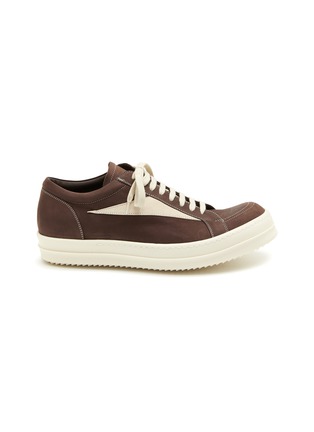 Main View - Click To Enlarge - RICK OWENS  - Vintage Leather Low Top Sneakers