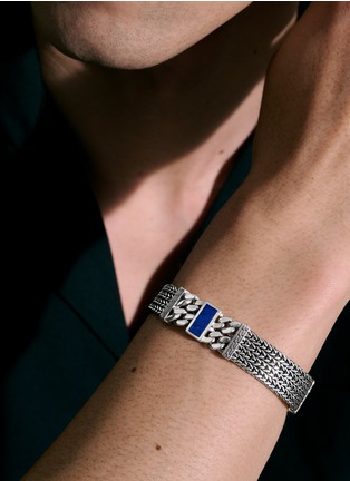  - JOHN HARDY - Classic Chain Lapis Lazuli Silver Triple Chain Bracelet — Size UM