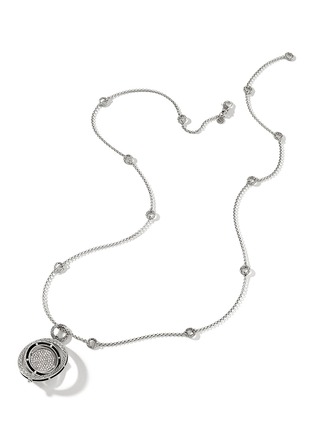 Detail View - Click To Enlarge - JOHN HARDY - Moon Door Diamond Silver Necklace — Size 28-30