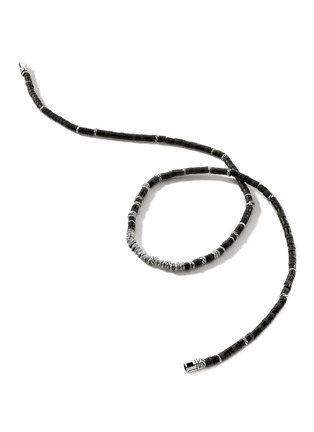 Detail View - Click To Enlarge - JOHN HARDY - Classic Chain Onyx Silver Heishi Beaded Necklace — Size 22