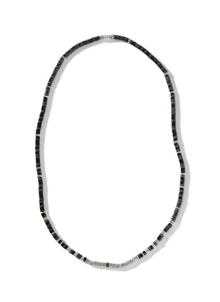 Main View - Click To Enlarge - JOHN HARDY - Classic Chain Onyx Silver Heishi Beaded Necklace — Size 22