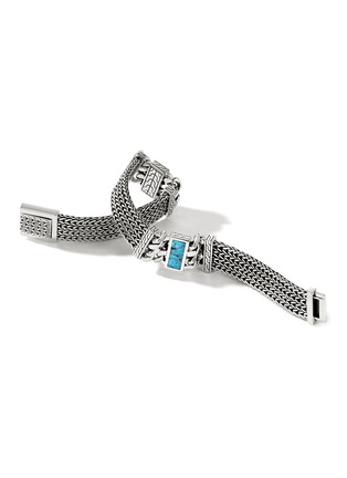 Detail View - Click To Enlarge - JOHN HARDY - Classic Chain Turquoise Silver Triple Chain Bracelet — Size UM