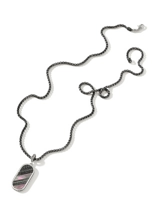 Detail View - Click To Enlarge - JOHN HARDY - Classic Chain Sapphire Spinel Mother Of Pearl Rhodium Plated Necklace — Size 26