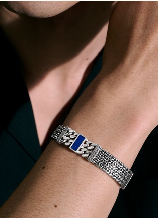  - JOHN HARDY - Classic Chain Lapis Lazuli Silver Triple Chain Bracelet — Size UL