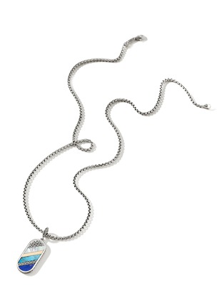 Detail View - Click To Enlarge - JOHN HARDY - Classic Chain Mother Of Pearl Lapis Lazuli Turquoise 18K Gold Silver Necklace — Size 26