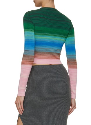 Back View - Click To Enlarge - MISSONI - Rainbow Stripe Cropped Knit Sweater