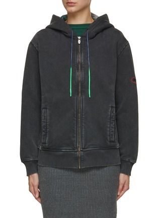 Main View - Click To Enlarge - MISSONI - Logo Embroidered Cotton Hooded Jacket
