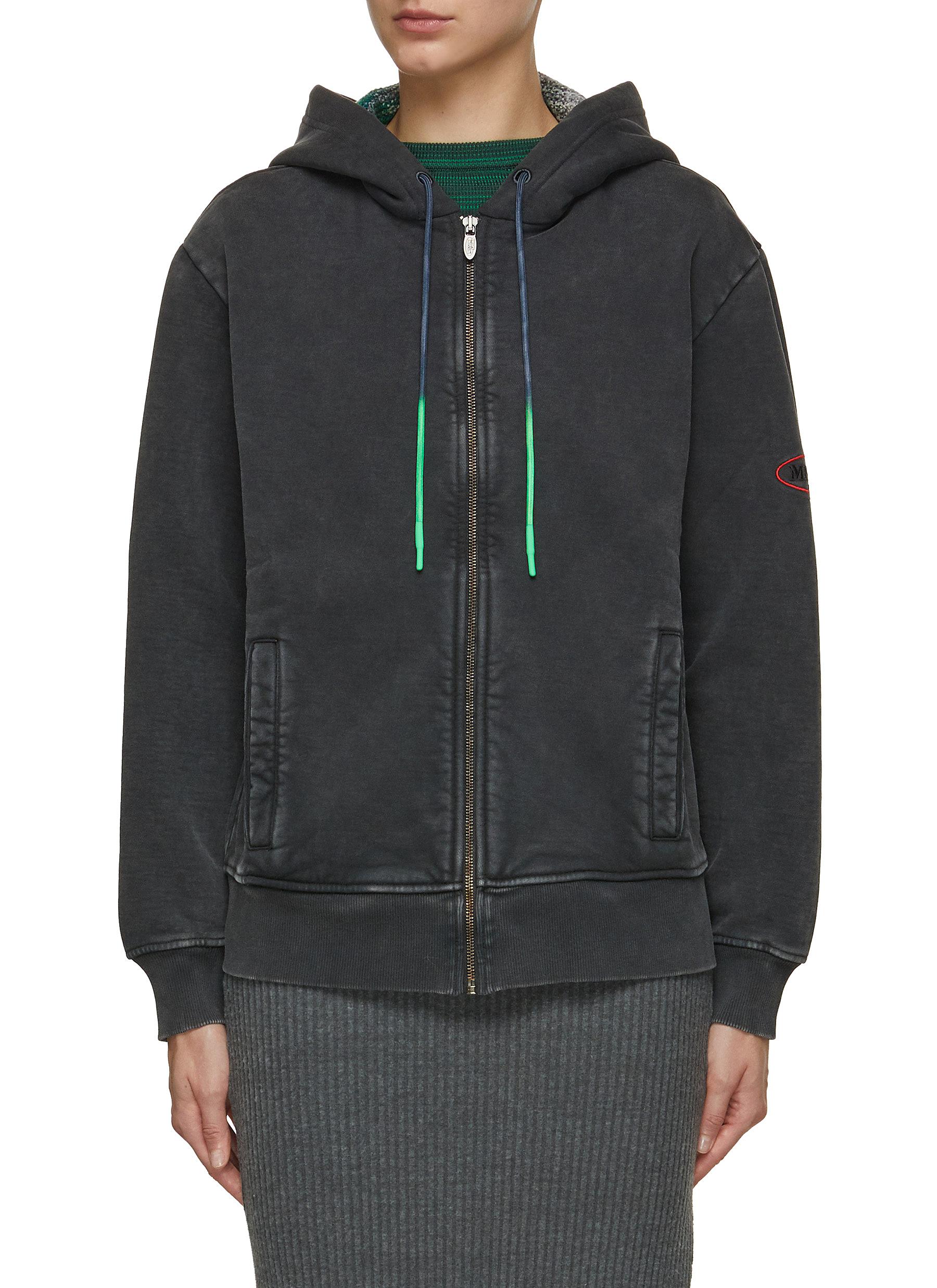 Logo Embroidered Cotton Hooded Jacket