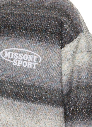  - MISSONI - Grey Contrast Stripe Logo Bomber Jacket