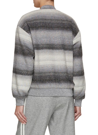 Back View - Click To Enlarge - MISSONI - Grey Contrast Stripe Logo Bomber Jacket
