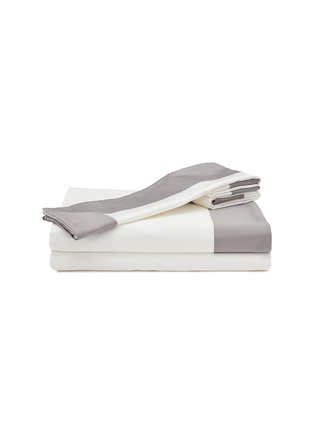 Main View - Click To Enlarge - FRETTE - Bold Queen Size Duvet Set — Milk/Slate Grey