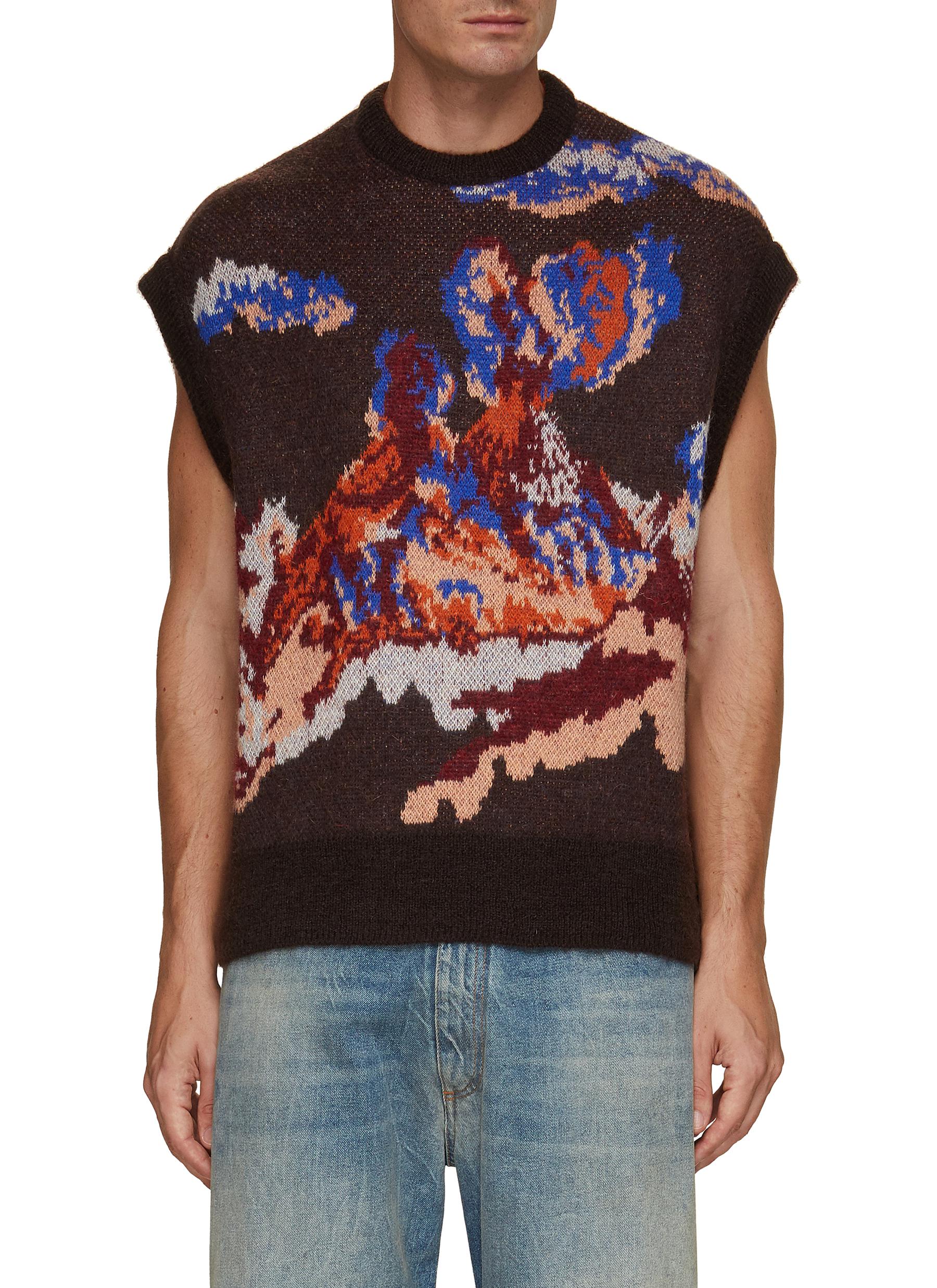 WOOYOUNGMI | Volcano Graphic Intarsia Sweater | Men | Lane Crawford