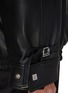  - WOOYOUNGMI - Oversized Buckled Sleeve Strap Leather Jacket