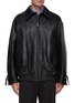 Main View - Click To Enlarge - WOOYOUNGMI - Oversized Buckled Sleeve Strap Leather Jacket