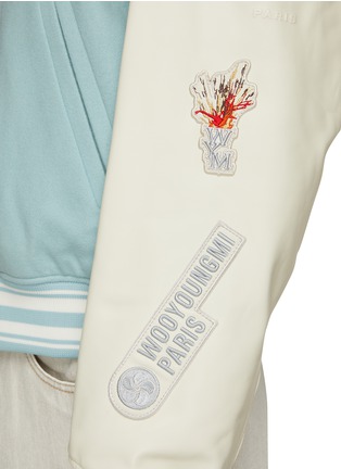  - WOOYOUNGMI - Volcano Embroidered Patchwork Varsity Jacket