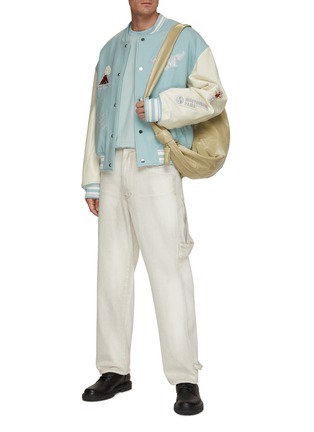 Figure View - Click To Enlarge - WOOYOUNGMI - Volcano Embroidered Patchwork Varsity Jacket