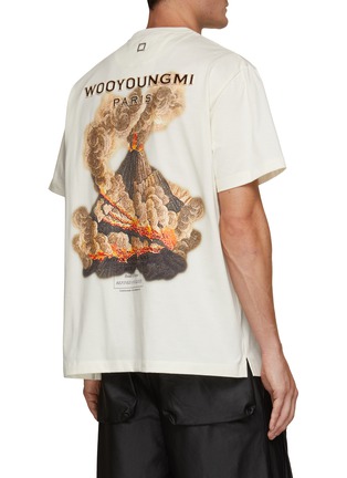 Back View - Click To Enlarge - WOOYOUNGMI - Logo Embroidered Volcano Print T-Shirt