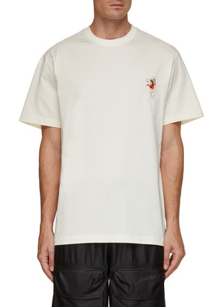 Main View - Click To Enlarge - WOOYOUNGMI - Logo Embroidered Volcano Print T-Shirt