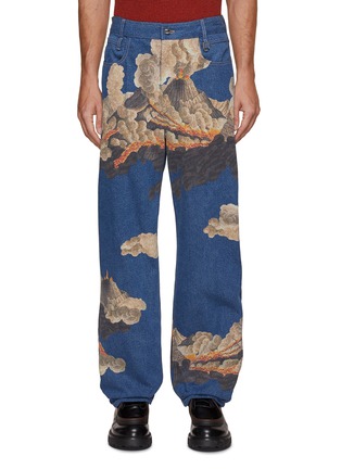 Main View - Click To Enlarge - WOOYOUNGMI - Volcano Print Wide Leg Jeans