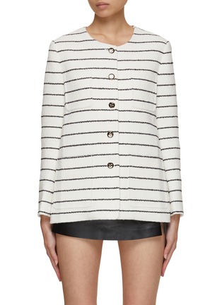 Main View - Click To Enlarge - MO&CO. - Striped Bouclé Jacket