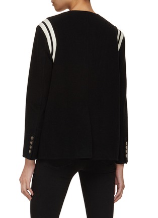 Back View - Click To Enlarge - MO&CO. - Striped Wool Jacket