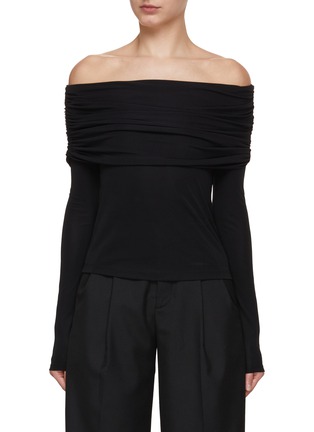 Main View - Click To Enlarge - MO&CO. - Ruched Off Shoulder Top