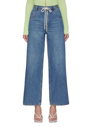 Main View - Click To Enlarge - MO&CO. - Drawstring Wide Leg Jeans