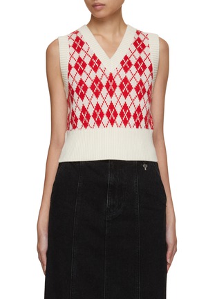 Main View - Click To Enlarge - MO&CO. - Argyle Knitted Vest