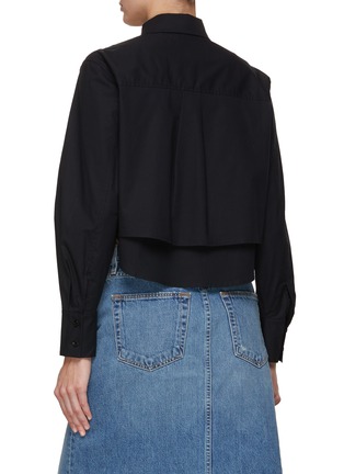 Back View - Click To Enlarge - MO&CO. - Layered Cropped Shirt