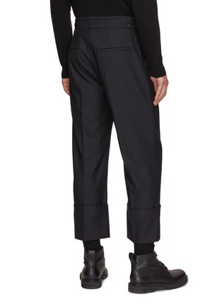 Back View - Click To Enlarge - RE: BY MAISON SANS TITRE - Straight Leg Buckle Design Folded Cropped Pants