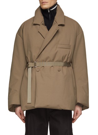 Main View - Click To Enlarge - RE: BY MAISON SANS TITRE - Belted Double Breasted Puffer Blazer