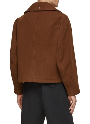 Back View - Click To Enlarge - RE: BY MAISON SANS TITRE - Raglan Sleeves Cropped Tweed Jacket