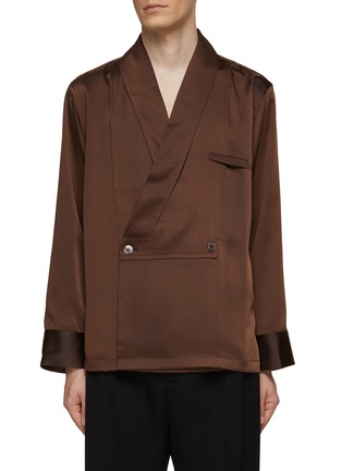 Main View - Click To Enlarge - RE: BY MAISON SANS TITRE - Geometric Split Shirt