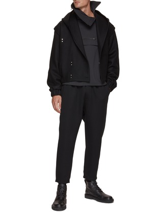 Figure View - Click To Enlarge - RE: BY MAISON SANS TITRE - Tapered Leg Cropped Sweatpants