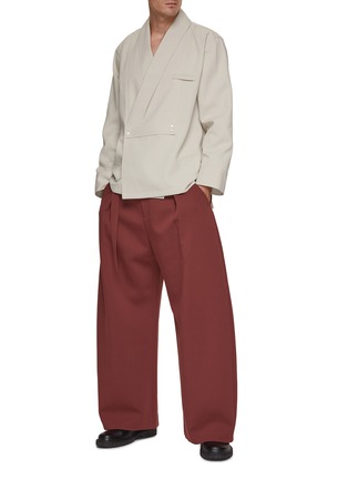 Figure View - Click To Enlarge - RE: BY MAISON SANS TITRE - Wide Leg Tie–Up Trousers