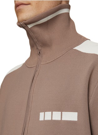  - RE: BY MAISON SANS TITRE - Colour Block Motif Zip Up Turtle Neck Jacket