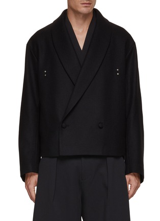 Main View - Click To Enlarge - RE: BY MAISON SANS TITRE - Detachable Strap Cropped Tweed Blazer