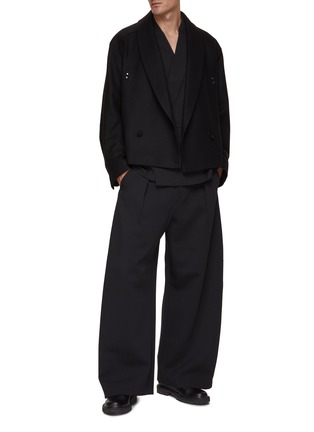 Figure View - Click To Enlarge - RE: BY MAISON SANS TITRE - Detachable Strap Cropped Tweed Blazer