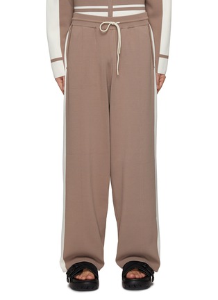 Main View - Click To Enlarge - RE: BY MAISON SANS TITRE - Straight Leg Contrasting Stripe Knit Pants