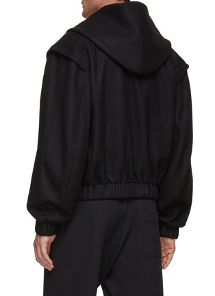 Back View - Click To Enlarge - RE: BY MAISON SANS TITRE - Detachable Strap Hooded Tweed Cropped Jacket