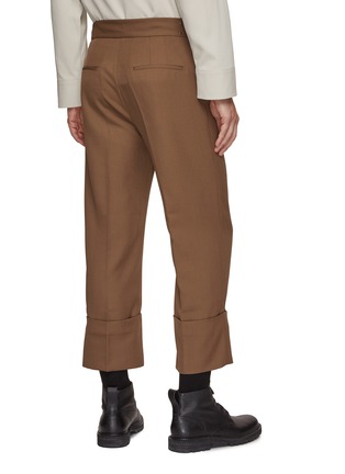 Back View - Click To Enlarge - RE: BY MAISON SANS TITRE - Straight Leg Buckle Design Folded Cropped Pants
