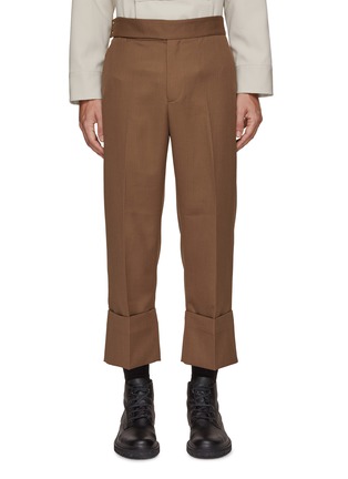 Main View - Click To Enlarge - RE: BY MAISON SANS TITRE - Straight Leg Buckle Design Folded Cropped Pants